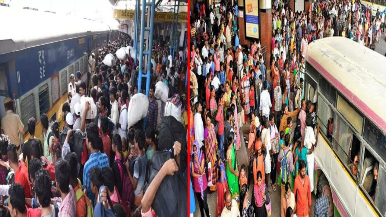 విశాఖ బస్టాండ్, రైల్వే స్టేషన్లలో ప్రయాణికుల రద్దీ.. పల్లెబాట పట్టిన జనం!